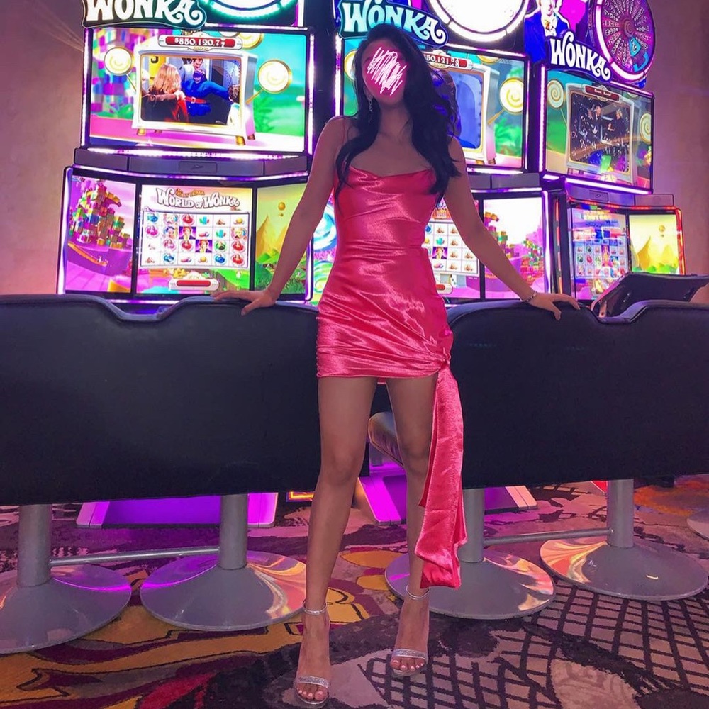 Satin Ryder Dress in Guava Pink